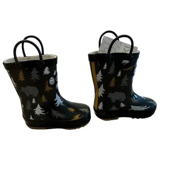 Oaki Black Wildlife Tracker Rain Boots Toddler 4T NWT - Picture 5 of 10